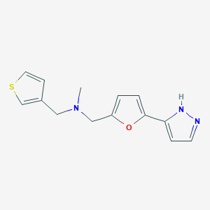 molecular formula C14H15N3OS B3876047 N-methyl-1-[5-(1H-pyrazol-3-yl)-2-furyl]-N-(3-thienylmethyl)methanamine 