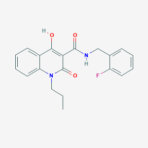 molecular formula C20H19FN2O3 B3876063 N-(2-fluorobenzyl)-4-hydroxy-2-oxo-1-propyl-1,2-dihydro-3-quinolinecarboxamide 