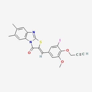 2-[3-iodo-5-methoxy-4-(2-propyn-1-yloxy)benzylidene]-6,7-dimethyl[1,3]thiazolo[3,2-a]benzimidazol-3(2H)-one