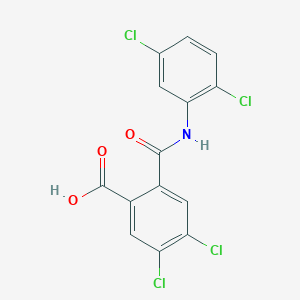 molecular formula C14H7Cl4NO3 B387608 4,5-Dichloro-2-[(2,5-dichlorophenyl)carbamoyl]benzoic acid 