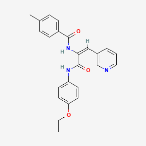 molecular formula C24H23N3O3 B3876091 N-[1-{[(4-ethoxyphenyl)amino]carbonyl}-2-(3-pyridinyl)vinyl]-4-methylbenzamide 