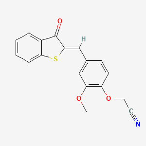 {2-methoxy-4-[(3-oxo-1-benzothien-2(3H)-ylidene)methyl]phenoxy}acetonitrile