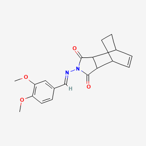 molecular formula C19H20N2O4 B3876098 4-[(3,4-dimethoxybenzylidene)amino]-4-azatricyclo[5.2.2.0~2,6~]undec-8-ene-3,5-dione 