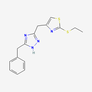 molecular formula C15H16N4S2 B3876099 3-benzyl-5-{[2-(ethylthio)-1,3-thiazol-4-yl]methyl}-1H-1,2,4-triazole 