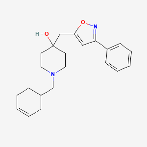 molecular formula C22H28N2O2 B3876104 1-(3-cyclohexen-1-ylmethyl)-4-[(3-phenyl-5-isoxazolyl)methyl]-4-piperidinol 