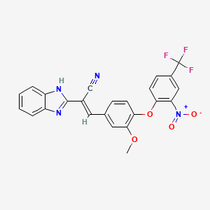 molecular formula C24H15F3N4O4 B3876119 2-(1H-benzimidazol-2-yl)-3-{3-methoxy-4-[2-nitro-4-(trifluoromethyl)phenoxy]phenyl}acrylonitrile 