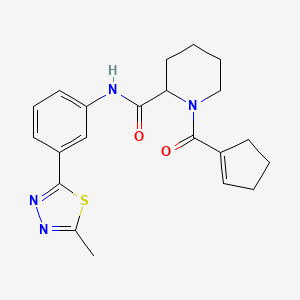 molecular formula C21H24N4O2S B3876139 1-(1-cyclopenten-1-ylcarbonyl)-N-[3-(5-methyl-1,3,4-thiadiazol-2-yl)phenyl]-2-piperidinecarboxamide 