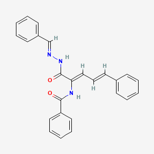 molecular formula C25H21N3O2 B3876144 N-{1-[(2-benzylidenehydrazino)carbonyl]-4-phenyl-1,3-butadien-1-yl}benzamide 