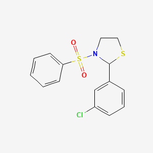 2-(3-chlorophenyl)-3-(phenylsulfonyl)-1,3-thiazolidine