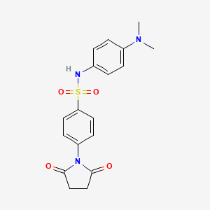 molecular formula C18H19N3O4S B3876175 N-[4-(dimethylamino)phenyl]-4-(2,5-dioxo-1-pyrrolidinyl)benzenesulfonamide 