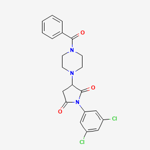 molecular formula C21H19Cl2N3O3 B3876182 3-(4-benzoyl-1-piperazinyl)-1-(3,5-dichlorophenyl)-2,5-pyrrolidinedione 