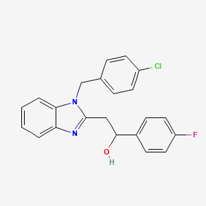 molecular formula C22H18ClFN2O B3876189 2-[1-(4-chlorobenzyl)-1H-benzimidazol-2-yl]-1-(4-fluorophenyl)ethanol 