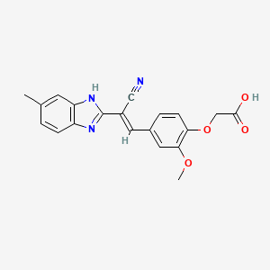 {4-[2-cyano-2-(5-methyl-1H-benzimidazol-2-yl)vinyl]-2-methoxyphenoxy}acetic acid