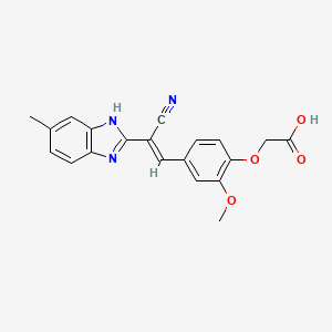 molecular formula C20H17N3O4 B3876204 {4-[2-cyano-2-(5-methyl-1H-benzimidazol-2-yl)vinyl]-2-methoxyphenoxy}acetic acid 