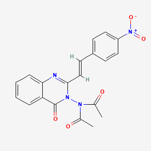molecular formula C20H16N4O5 B3876211 N-acetyl-N-[2-[2-(4-nitrophenyl)vinyl]-4-oxo-3(4H)-quinazolinyl]acetamide 