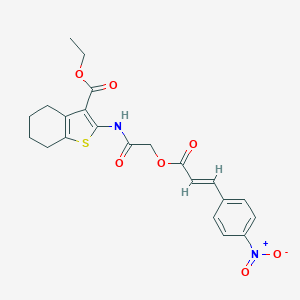 molecular formula C22H22N2O7S B387622 Ethyl 2-({[(3-{4-nitrophenyl}acryloyl)oxy]acetyl}amino)-4,5,6,7-tetrahydro-1-benzothiophene-3-carboxylate 