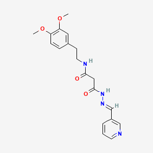 molecular formula C19H22N4O4 B3876232 N-[2-(3,4-dimethoxyphenyl)ethyl]-3-oxo-3-[2-(3-pyridinylmethylene)hydrazino]propanamide 