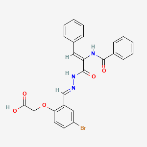 (2-{2-[2-(benzoylamino)-3-phenylacryloyl]carbonohydrazonoyl}-4-bromophenoxy)acetic acid