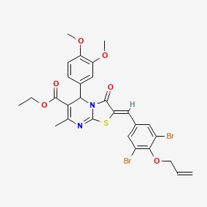 ethyl 2-[4-(allyloxy)-3,5-dibromobenzylidene]-5-(3,4-dimethoxyphenyl)-7-methyl-3-oxo-2,3-dihydro-5H-[1,3]thiazolo[3,2-a]pyrimidine-6-carboxylate