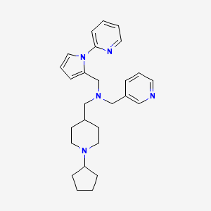 1-(1-cyclopentyl-4-piperidinyl)-N-(3-pyridinylmethyl)-N-{[1-(2-pyridinyl)-1H-pyrrol-2-yl]methyl}methanamine