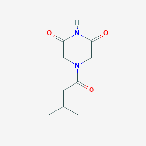 molecular formula C9H14N2O3 B3876284 4-(3-methylbutanoyl)-2,6-piperazinedione 