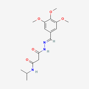 molecular formula C16H23N3O5 B3876292 N-isopropyl-3-oxo-3-[2-(3,4,5-trimethoxybenzylidene)hydrazino]propanamide 