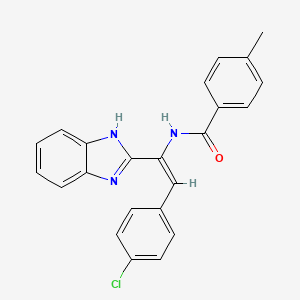 molecular formula C23H18ClN3O B3876300 N-[1-(1H-benzimidazol-2-yl)-2-(4-chlorophenyl)vinyl]-4-methylbenzamide 