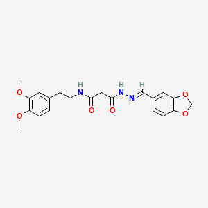 3-[2-(1,3-benzodioxol-5-ylmethylene)hydrazino]-N-[2-(3,4-dimethoxyphenyl)ethyl]-3-oxopropanamide