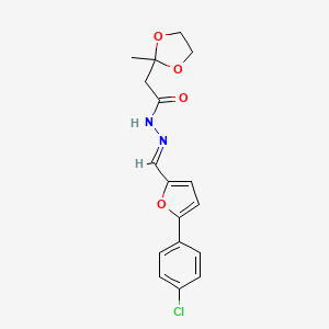 molecular formula C17H17ClN2O4 B3876312 N'-{[5-(4-chlorophenyl)-2-furyl]methylene}-2-(2-methyl-1,3-dioxolan-2-yl)acetohydrazide 
