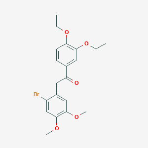 molecular formula C20H23BrO5 B3876374 2-(2-bromo-4,5-dimethoxyphenyl)-1-(3,4-diethoxyphenyl)ethanone 