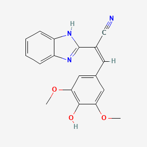 molecular formula C18H15N3O3 B3876399 2-(1H-benzimidazol-2-yl)-3-(4-hydroxy-3,5-dimethoxyphenyl)acrylonitrile 
