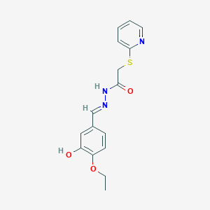 molecular formula C16H17N3O3S B3876406 N'-(4-ethoxy-3-hydroxybenzylidene)-2-(2-pyridinylthio)acetohydrazide 