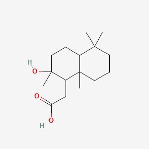 molecular formula C16H28O3 B3876412 (2-hydroxy-2,5,5,8a-tetramethyldecahydro-1-naphthalenyl)acetic acid 