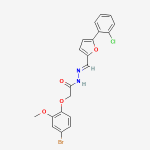 molecular formula C20H16BrClN2O4 B3876428 2-(4-bromo-2-methoxyphenoxy)-N'-{[5-(2-chlorophenyl)-2-furyl]methylene}acetohydrazide 