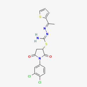 molecular formula C17H14Cl2N4O2S2 B3876436 1-(3,4-dichlorophenyl)-2,5-dioxo-3-pyrrolidinyl 2-[1-(2-thienyl)ethylidene]hydrazinecarbimidothioate 