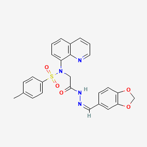 N-{2-[2-(1,3-benzodioxol-5-ylmethylene)hydrazino]-2-oxoethyl}-4-methyl-N-8-quinolinylbenzenesulfonamide