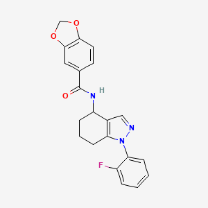 molecular formula C21H18FN3O3 B3876449 N-[1-(2-fluorophenyl)-4,5,6,7-tetrahydro-1H-indazol-4-yl]-1,3-benzodioxole-5-carboxamide 