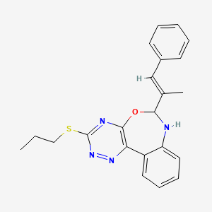 molecular formula C22H22N4OS B3876452 6-(1-methyl-2-phenylvinyl)-3-(propylthio)-6,7-dihydro[1,2,4]triazino[5,6-d][3,1]benzoxazepine 