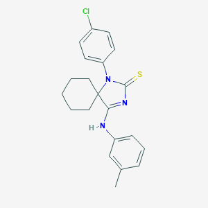 molecular formula C21H22ClN3S B387646 1-(4-Chlorophenyl)-4-[(3-methylphenyl)imino]-1,3-diazaspiro[4.5]decane-2-thione 