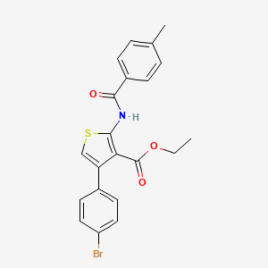 molecular formula C21H18BrNO3S B3876465 ethyl 4-(4-bromophenyl)-2-[(4-methylbenzoyl)amino]-3-thiophenecarboxylate 