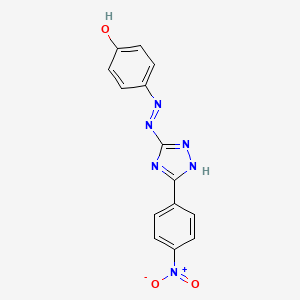 molecular formula C14H10N6O3 B3876478 4-{[5-(4-nitrophenyl)-1H-1,2,4-triazol-3-yl]diazenyl}phenol CAS No. 5657-02-3
