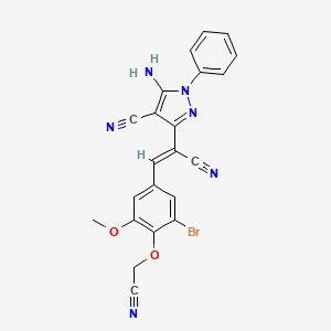 molecular formula C22H15BrN6O2 B3876517 5-amino-3-{2-[3-bromo-4-(cyanomethoxy)-5-methoxyphenyl]-1-cyanovinyl}-1-phenyl-1H-pyrazole-4-carbonitrile 