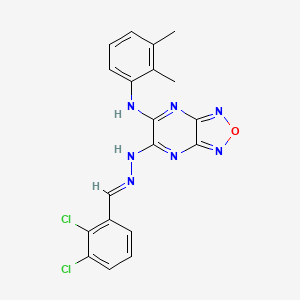 molecular formula C19H15Cl2N7O B3876558 2,3-dichlorobenzaldehyde {6-[(2,3-dimethylphenyl)amino][1,2,5]oxadiazolo[3,4-b]pyrazin-5-yl}hydrazone 