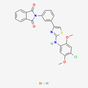 molecular formula C25H19BrClN3O4S B3876565 2-(3-{2-[(4-chloro-2,5-dimethoxyphenyl)amino]-1,3-thiazol-4-yl}phenyl)-1H-isoindole-1,3(2H)-dione hydrobromide 