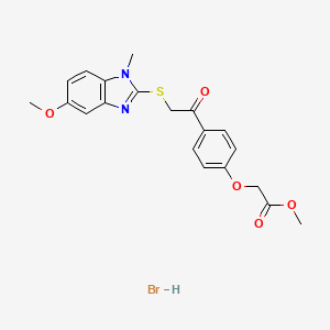 molecular formula C20H21BrN2O5S B3876566 methyl (4-{[(5-methoxy-1-methyl-1H-benzimidazol-2-yl)thio]acetyl}phenoxy)acetate hydrobromide 