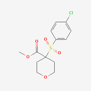 molecular formula C13H15ClO5S B3876583 methyl 4-[(4-chlorophenyl)sulfonyl]tetrahydro-2H-pyran-4-carboxylate 