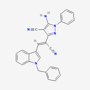 molecular formula C28H20N6 B3876588 5-amino-3-[2-(1-benzyl-1H-indol-3-yl)-1-cyanovinyl]-1-phenyl-1H-pyrazole-4-carbonitrile 