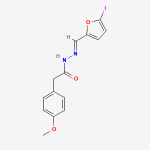 molecular formula C14H13IN2O3 B3876593 N'-[(5-iodo-2-furyl)methylene]-2-(4-methoxyphenyl)acetohydrazide 