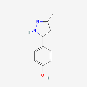 molecular formula C10H12N2O B3876598 4-(3-methyl-4,5-dihydro-1H-pyrazol-5-yl)phenol 