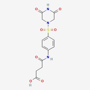 4-({4-[(3,5-dioxo-1-piperazinyl)sulfonyl]phenyl}amino)-4-oxobutanoic acid